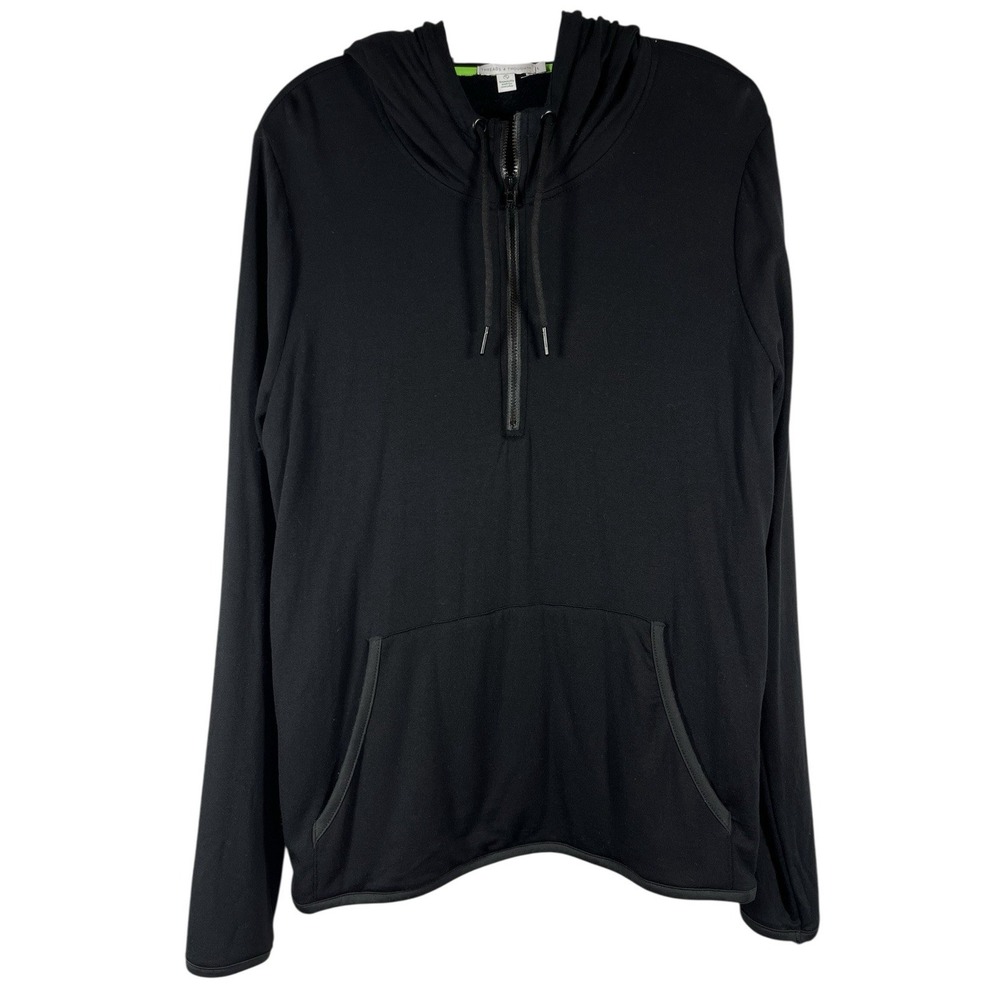 THREADS 4 THOUGHT Sz L Hoodie Women's Kyanna Black Fleece Half 1/2 1/4 Zip Soft!